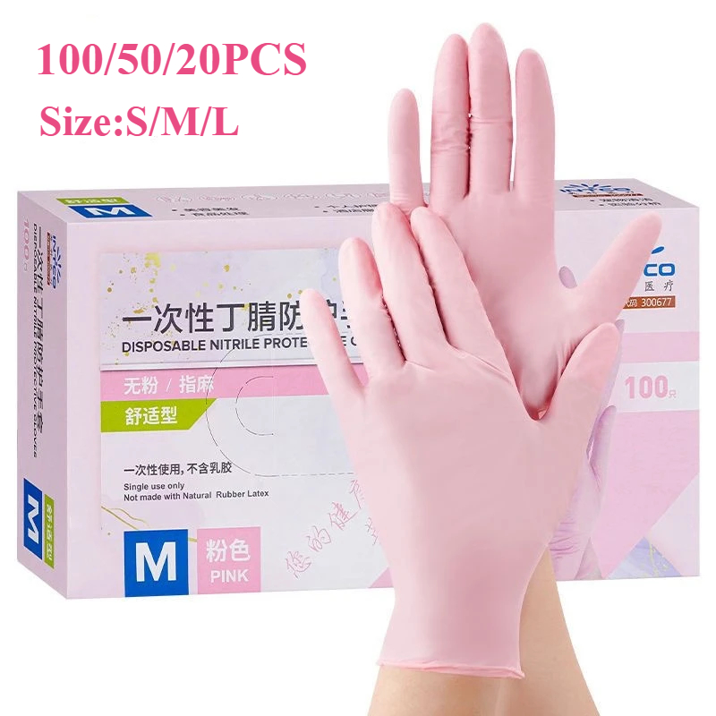 20/50/100PCS Pink Nitrile Glov - đánh giá và giá Medical Gloves